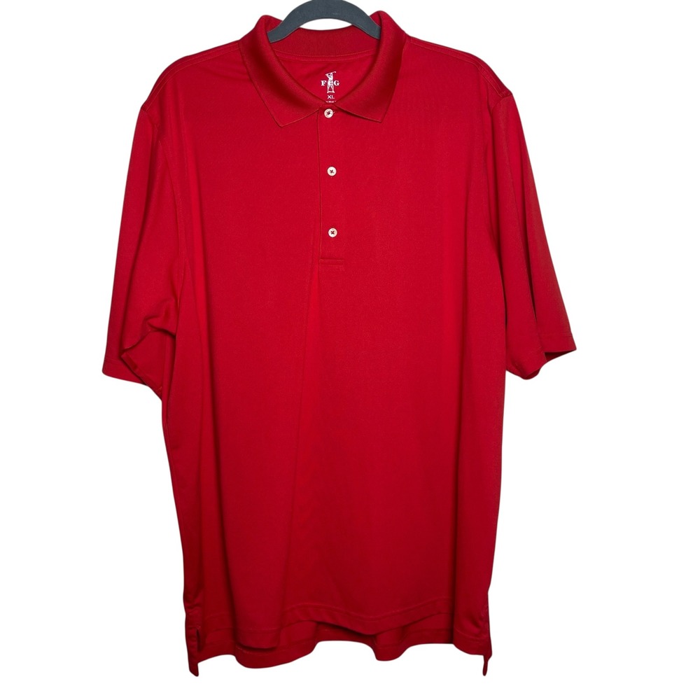 F&G Golf Polo Shirt‎ Red Mens XL Performance Wicking Short Sleeve